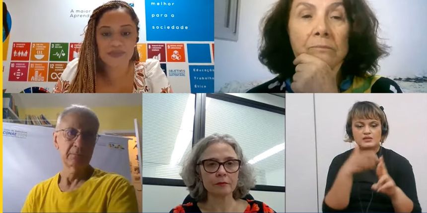 print do webinario promovido pelo mec sobre aprendizagem. 
